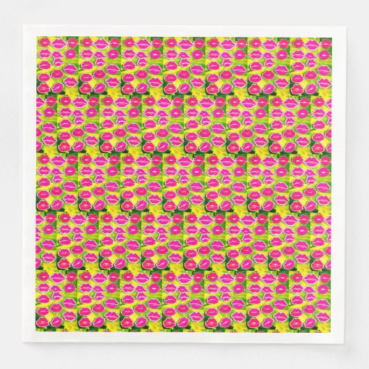 「唇とキスのプリントペーパーナプキン」 (正面)