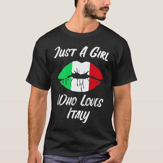 唇と口の愛のイタリアン旗 Tシャツ (正面)
