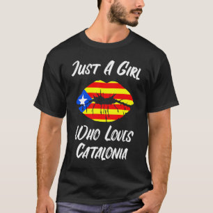 唇と口の愛カタロニア国旗 Tシャツ