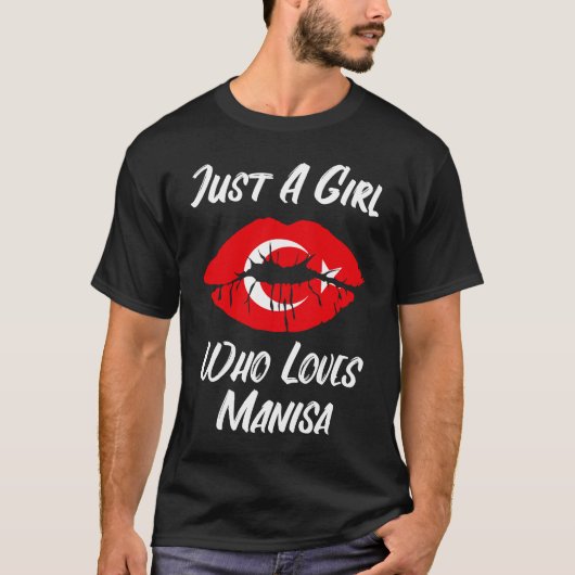 唇と口の愛トルコ国旗マニサ Tシャツ (正面)