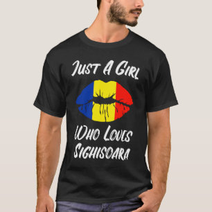 唇と口の愛ルーマニア国旗Sighisoara Tシャツ