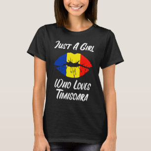 唇と口の愛ルーマニア国旗Timisoara Tシャツ