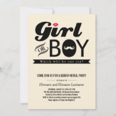 唇と口ひげベビー性発現パーティー招待状 招待状 (正面)