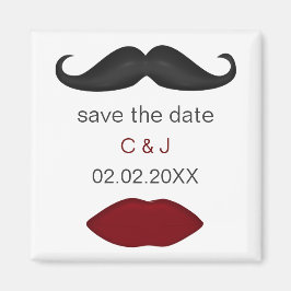 唇と口ひげモダンセーブザデートマグネット マグネット