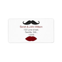 唇と口ひげ差出人住所ラベル