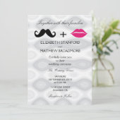 唇と口ひげ結婚式招待状 招待状 (スタンド正面)