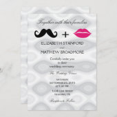 唇と口ひげ結婚式招待状 招待状 (正面/裏面)