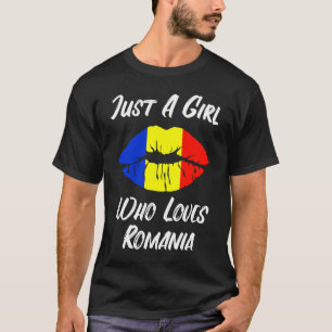 唇と口愛ルーマニア国旗ルーマニア Tシャツ