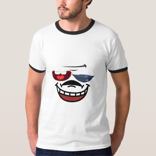 唇と歯の調和:絵文字ユニークデザイン Tシャツ (正面)