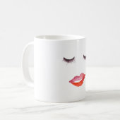 唇と睫毛 コーヒーマグカップ (正面左)