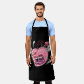 唇と翼がLに当たる愛ハート エプロン (着用した状態)