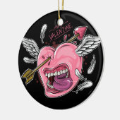 唇と翼がLに当たる愛ハート セラミックオーナメント (左)