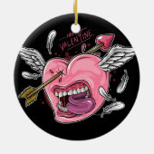 唇と翼がLに当たる愛ハート セラミックオーナメント (裏面)