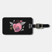 唇と翼がLに当たる愛ハート ラゲッジタグ (正面横)