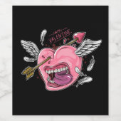 唇と翼がLに当たる愛ハート ワインラベル (シングルラベル)