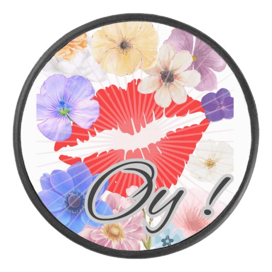 唇と花 アイスホッケーパック (正面)