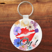 唇と花 キーホルダー (正面)