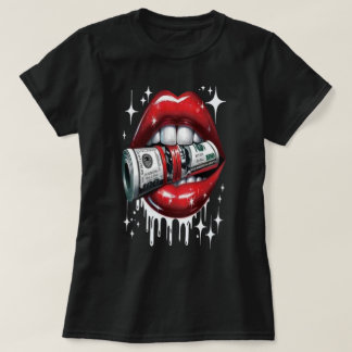 唇と請求書Tシャツ Tシャツ