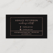 唇のばら色の金ゴールドのメーキャップアーティストフレームのタイポグラフィ 名刺 (正面)