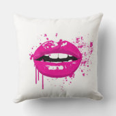 唇のキスの美しいの魅力のファッションのガーリーなピンク クッション (裏面)