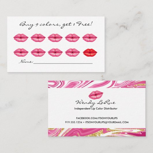 唇のロイヤリティのパンチカード-顧客のロイヤリティカード ロイヤリティカード (正面/裏面)