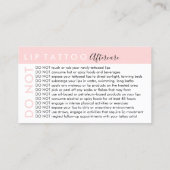 唇の入れ墨がアドバイスアフターケアを避ける 名刺 (裏面)