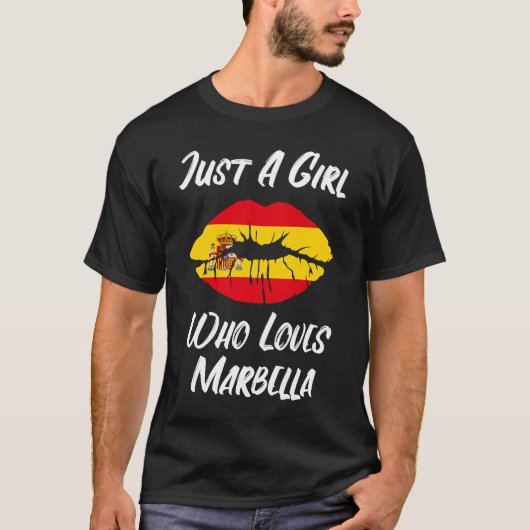 唇の口の愛のフラッグスペインのマルベラ Tシャツ (正面)
