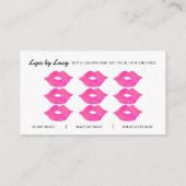 唇の名刺、黒い及び白のストライプ ロイヤリティカード (裏面)