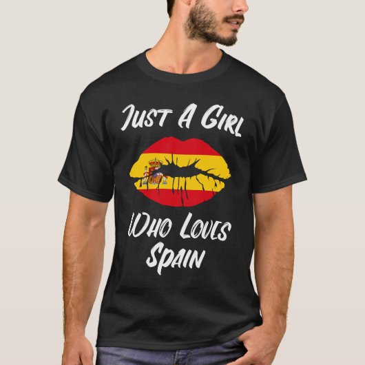 唇の愛の国スペインの旗 Tシャツ (正面)