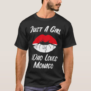 唇の愛の旗モナコ Tシャツ
