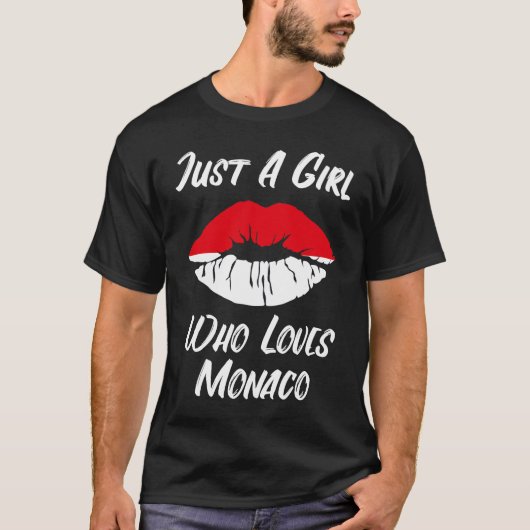 唇の愛の旗モナコ Tシャツ (正面)