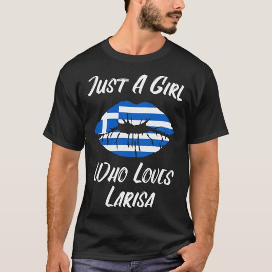唇の愛ギリシャ国旗Larissa Tシャツ (正面)