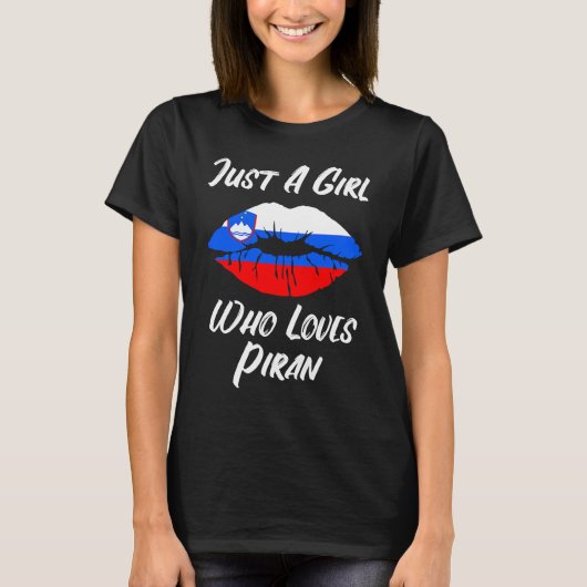唇の愛スロベニア国旗のイラン Tシャツ (正面)