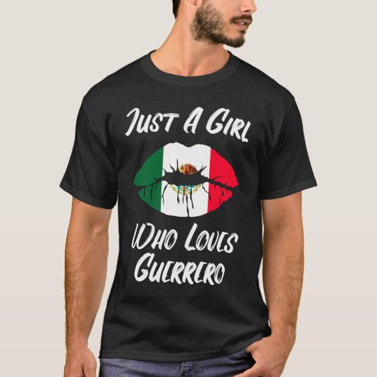 唇の愛メキシコ国旗ゲレロ Tシャツ (正面)