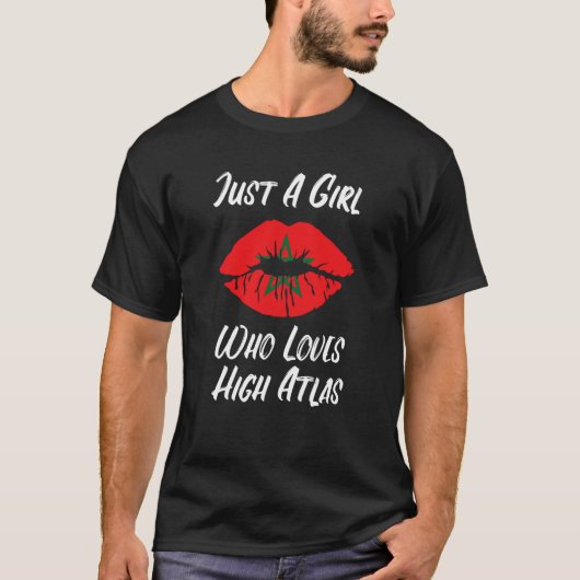 唇の愛モロッコ国旗の高アトラス Tシャツ (正面)