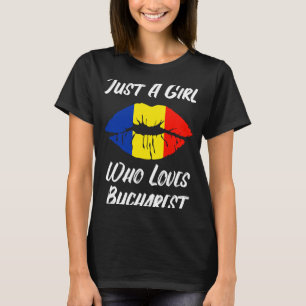 唇の愛ルーマニア国旗ブカレスト Tシャツ