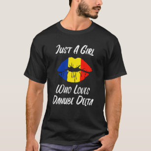唇の愛ルーマニア国旗Danubeデルタ Tシャツ
