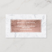 唇の美しいのモダンのばら色の金ゴールドのタイポグラフィの大理石 名刺 (裏面)