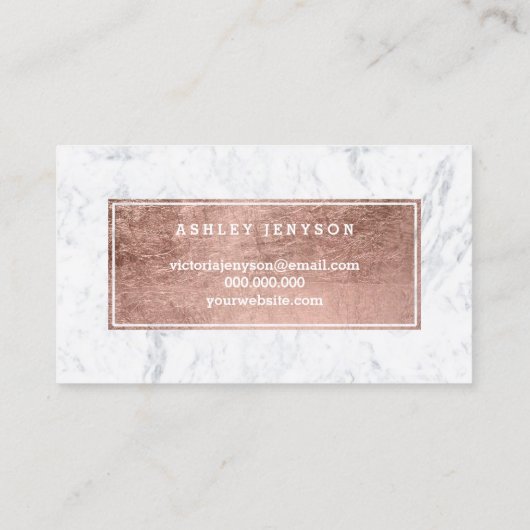 唇の美しいのモダンのばら色の金ゴールドのタイポグラフィの大理石 名刺 (裏面)