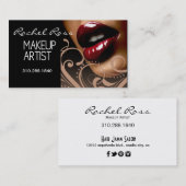 唇のCurliques甘美な光沢のある|モカ 名刺 (正面/裏面)