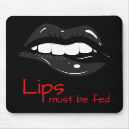 唇は感性の唇の黒い食べ物を与えマウスパッドでなければならない マウスパッド