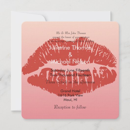 唇を滑ら結婚かす 招待状 (正面)