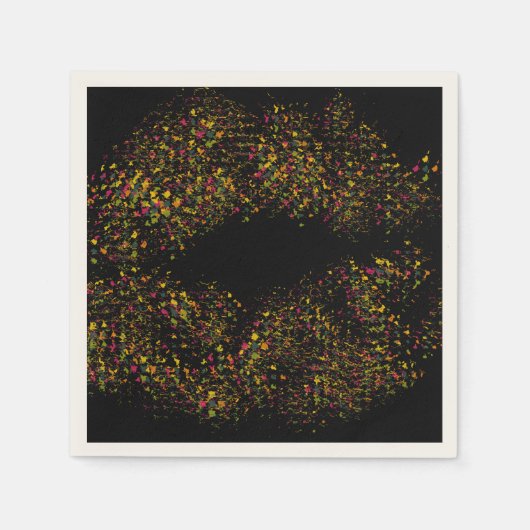 唇カラフルスタイリッシュ スタンダードカクテルナプキン (正面)