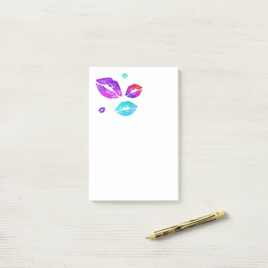 唇カラフル ポストイット (デスク上)