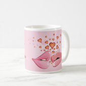 唇キスをするマグ コーヒーマグカップ (正面右)