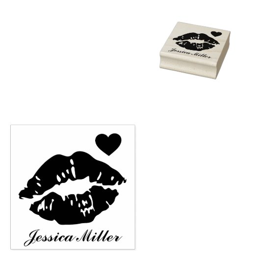 唇キスをする名前をカスタムする ラバースタンプ (押印)