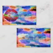 唇スタイリッシュメイクアップアーティスカラフルトモダンWood 31 名刺 (正面/裏面)