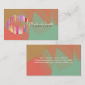 唇スタイリッシュメイクアップアーティストモダンモザイク#18 名刺 (正面/裏面)