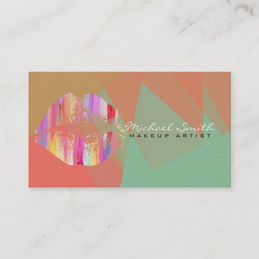 唇スタイリッシュメイクアップアーティストモダンモザイク#18 名刺 (正面)