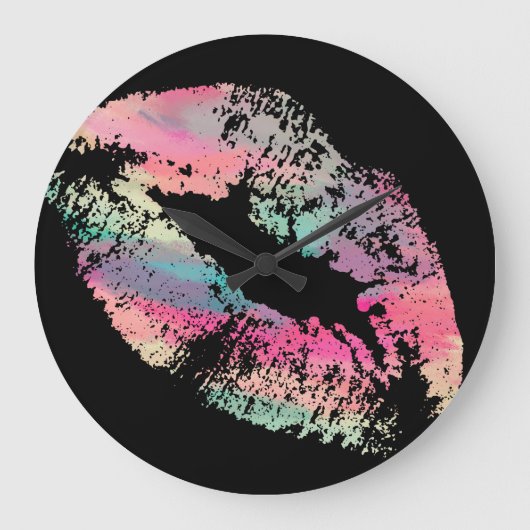 唇スタイリッシュ#14 ラージ壁時計 (正面)